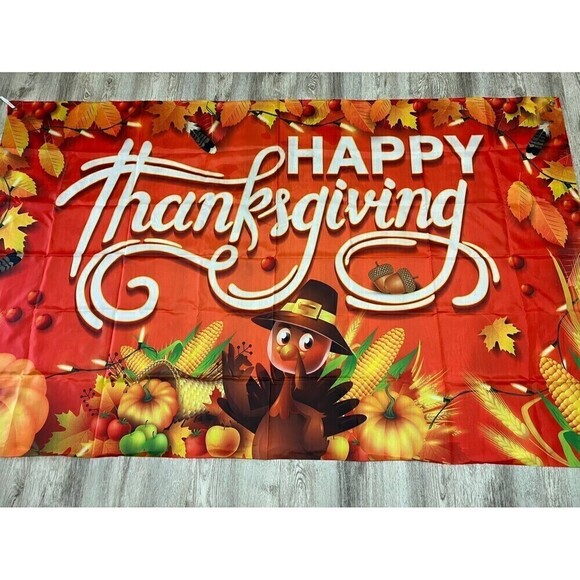 New Happy Thanksgiving Fabric Sign, Background, Decor - Picture 3 of 6